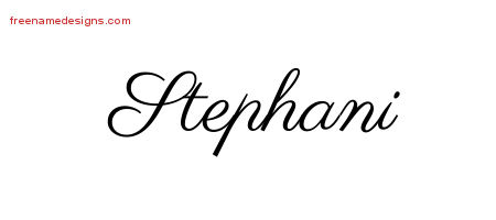 Stephani Classic Name Tattoo Designs
