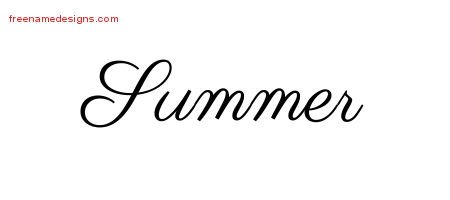 Summer Classic Name Tattoo Designs