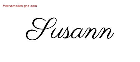 Susann Classic Name Tattoo Designs