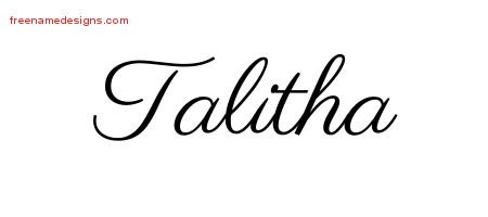 Talitha Classic Name Tattoo Designs