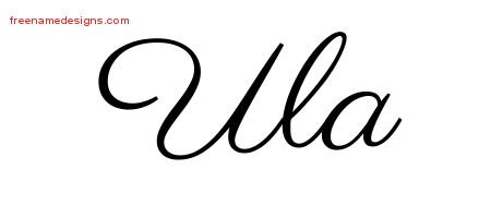 Ula Classic Name Tattoo Designs