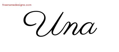 Una Classic Name Tattoo Designs