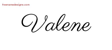 Valene Classic Name Tattoo Designs