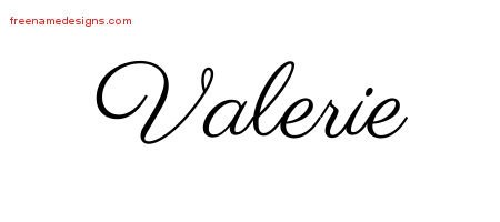 Valerie Classic Name Tattoo Designs