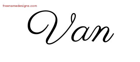 Van Classic Name Tattoo Designs