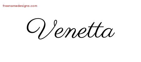 Venetta Classic Name Tattoo Designs