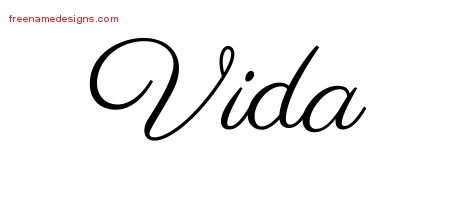 Vida Classic Name Tattoo Designs