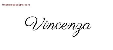 Vincenza Classic Name Tattoo Designs