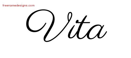 Vita Classic Name Tattoo Designs