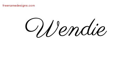 Wendie Classic Name Tattoo Designs