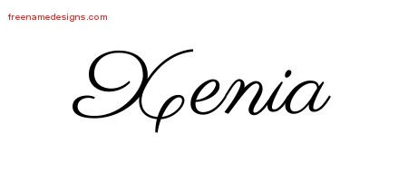 Xenia Classic Name Tattoo Designs