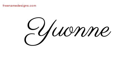 Yuonne Classic Name Tattoo Designs
