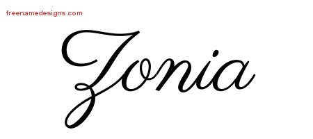 Zonia Classic Name Tattoo Designs