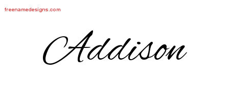 Cursive Name Tattoo Designs Addison Download Free - Free Name Designs