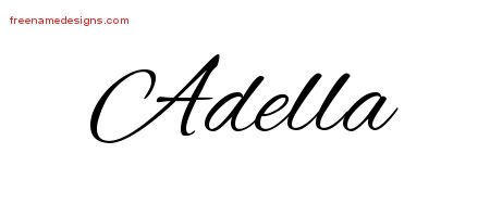 Adella Cursive Name Tattoo Designs