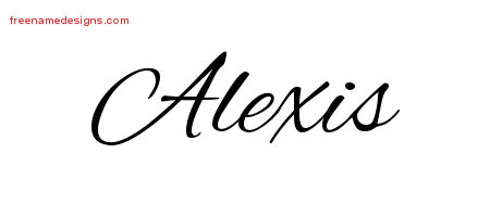Alexis Cursive Name Tattoo Designs