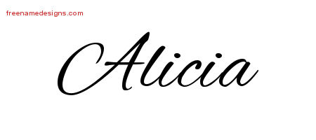 Cursive Name Tattoo Designs Alicia Download Free - Free Name Designs