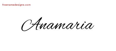 Anamaria Cursive Name Tattoo Designs