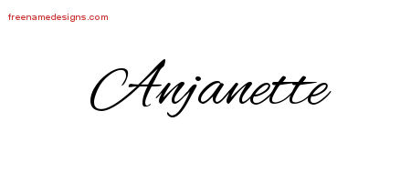 Cursive Name Tattoo Designs Anjanette Download Free - Free Name Designs