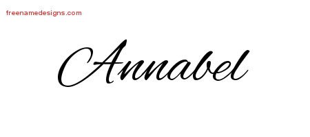 Annabel Cursive Name Tattoo Designs