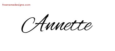 Annette Cursive Name Tattoo Designs