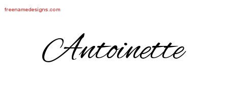 Antoinette Cursive Name Tattoo Designs