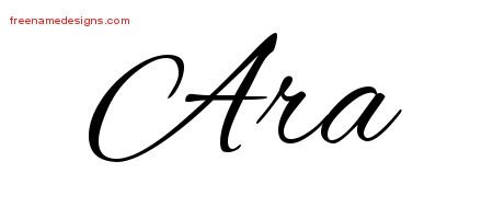 Ara Cursive Name Tattoo Designs