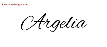 Argelia Cursive Name Tattoo Designs