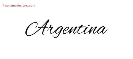 Argentina Cursive Name Tattoo Designs