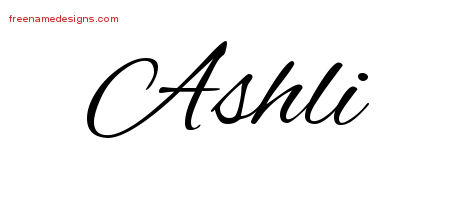 Ashli Cursive Name Tattoo Designs