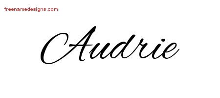 Audrie Cursive Name Tattoo Designs