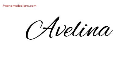 Avelina Cursive Name Tattoo Designs