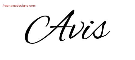 Avis Cursive Name Tattoo Designs