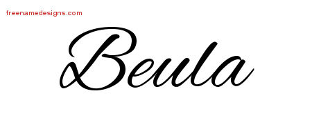 Beula Cursive Name Tattoo Designs