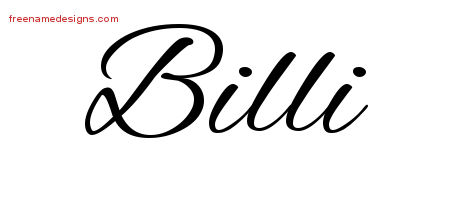 Billi Cursive Name Tattoo Designs