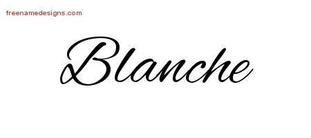 Blanche Cursive Name Tattoo Designs