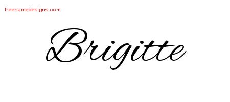 Brigitte Cursive Name Tattoo Designs