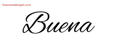 Buena Cursive Name Tattoo Designs