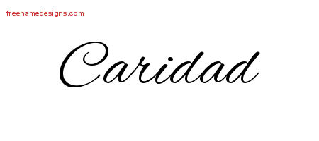 Caridad Cursive Name Tattoo Designs