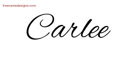 Carlee Cursive Name Tattoo Designs