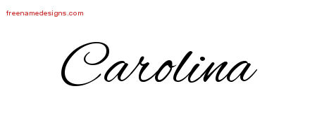 Cursive Name Tattoo Designs Carolina Download Free - Free Name Designs