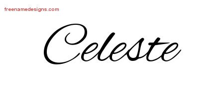 Celeste Cursive Name Tattoo Designs
