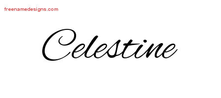 Celestine Cursive Name Tattoo Designs