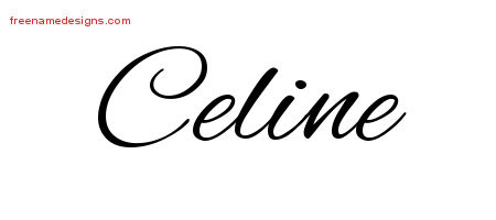 Cursive Name Tattoo Designs Celine Download Free - Free Name Designs