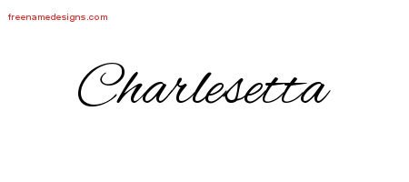 Charlesetta Cursive Name Tattoo Designs