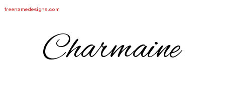 Charmaine Cursive Name Tattoo Designs