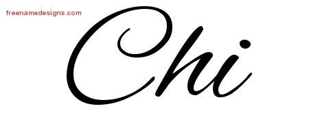 Chi Cursive Name Tattoo Designs