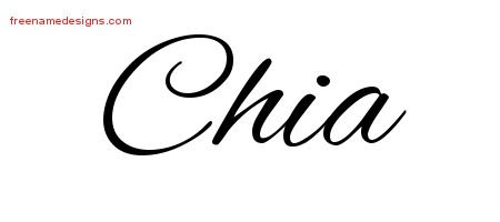 Chia Cursive Name Tattoo Designs