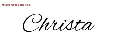 Christa Cursive Name Tattoo Designs