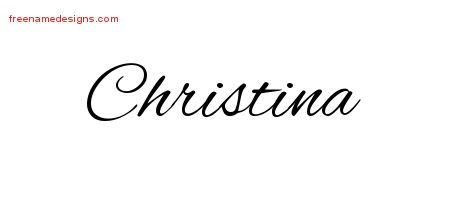 Christina Cursive Name Tattoo Designs